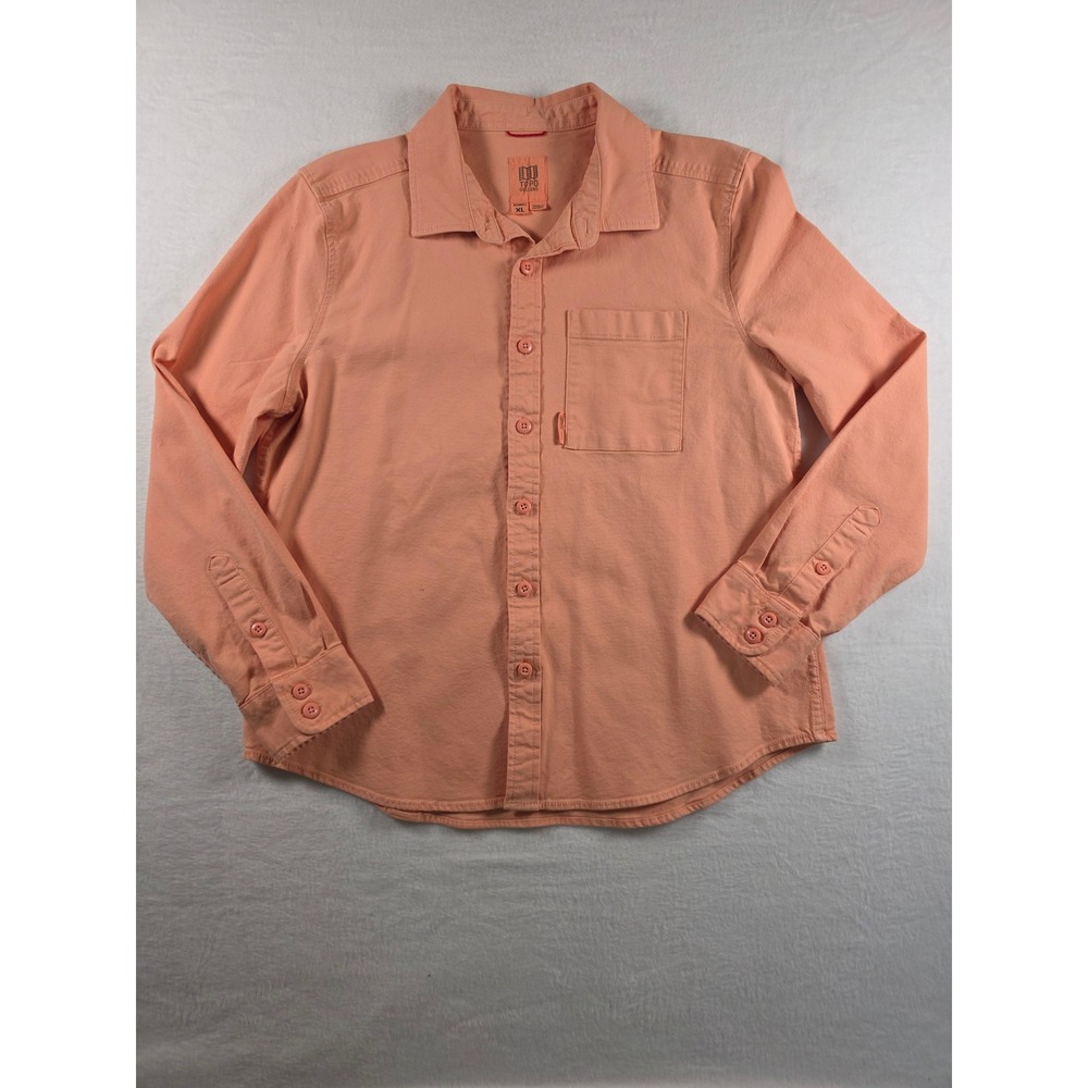 Topo Designs Canvas Dirt Shirt Organic Cotton Button Down XL Pink Gorpcore